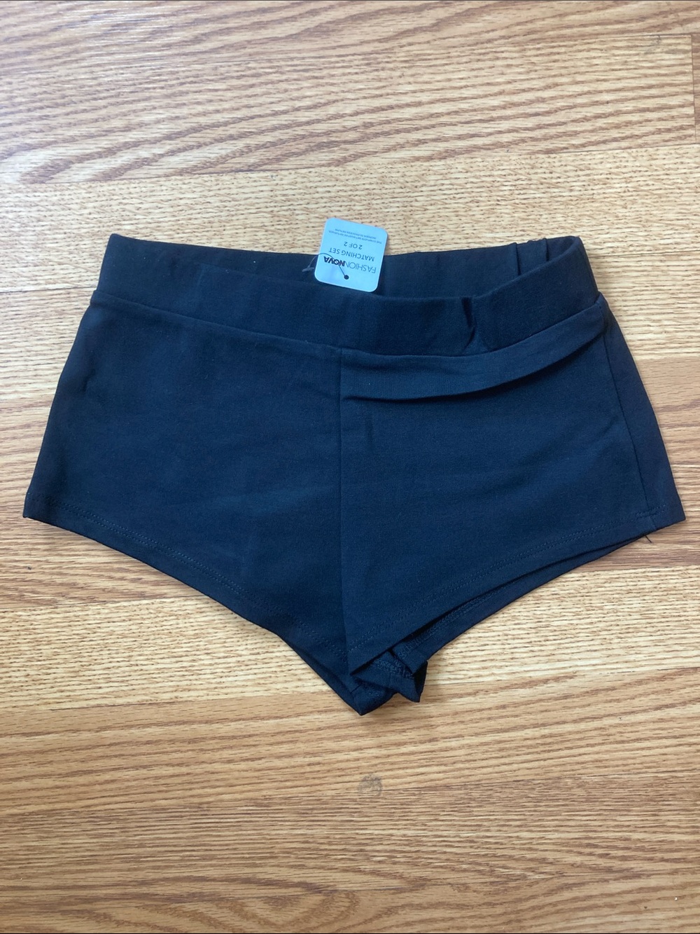 Black High-Waist Scuba Shorts